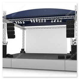 Open-Air-Bühne mit Lautsprechersystem